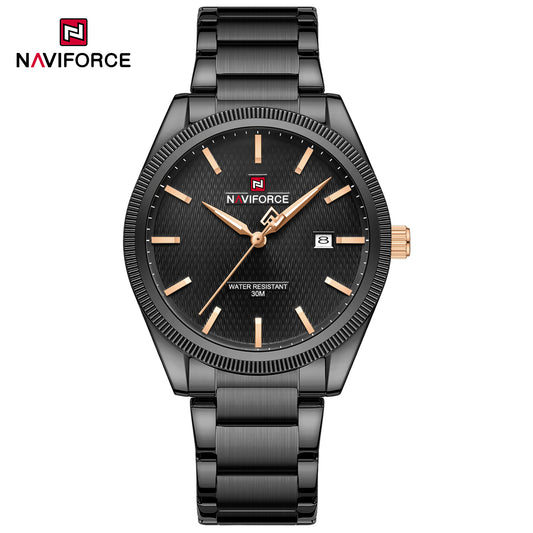 Naviforce 9276S Maison Classic Men Watch - Black RoseGold