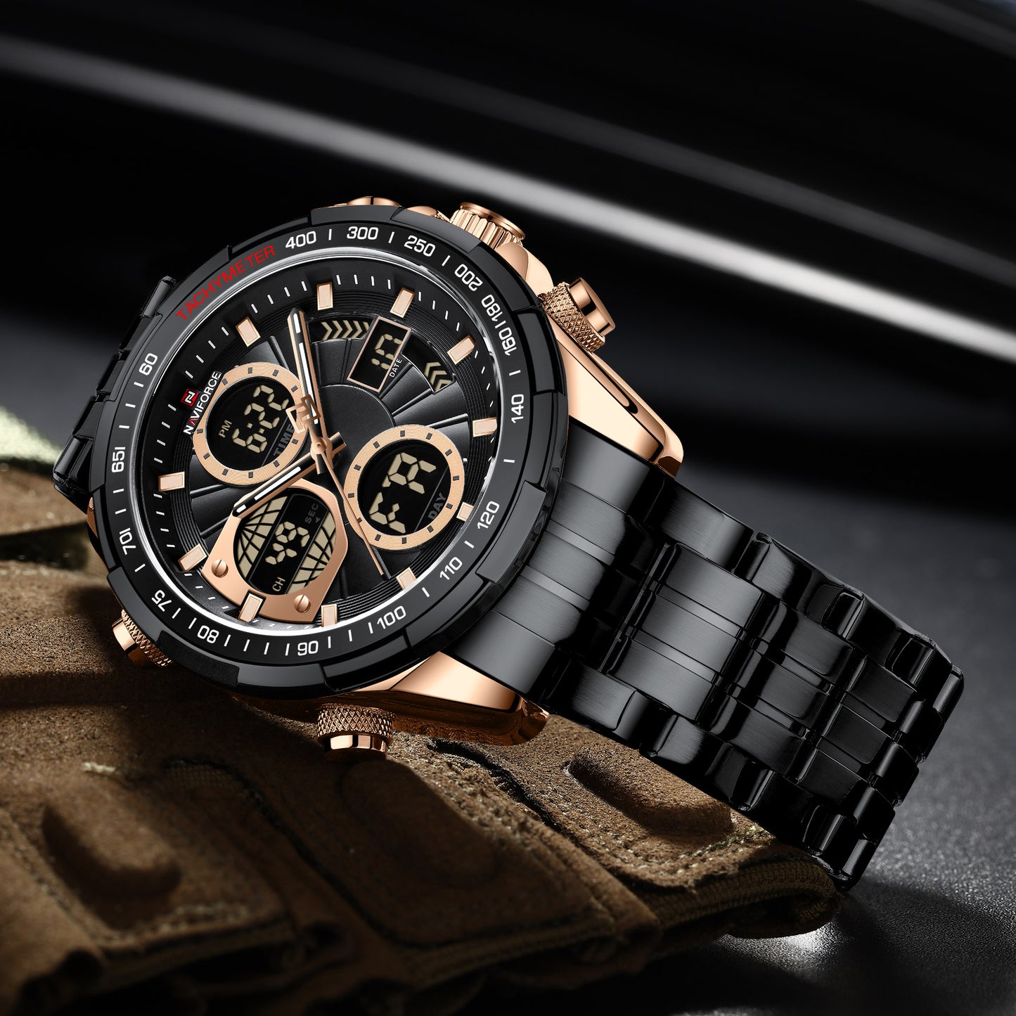 Naviforce 9197 Electron Men Watch - RoseGold Black