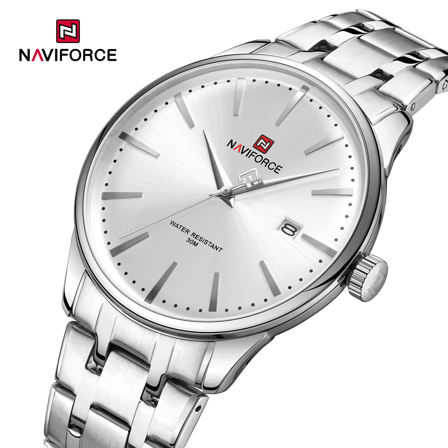 Naviforce 9230 Gamora Quartz Analog Men Watch - Silver