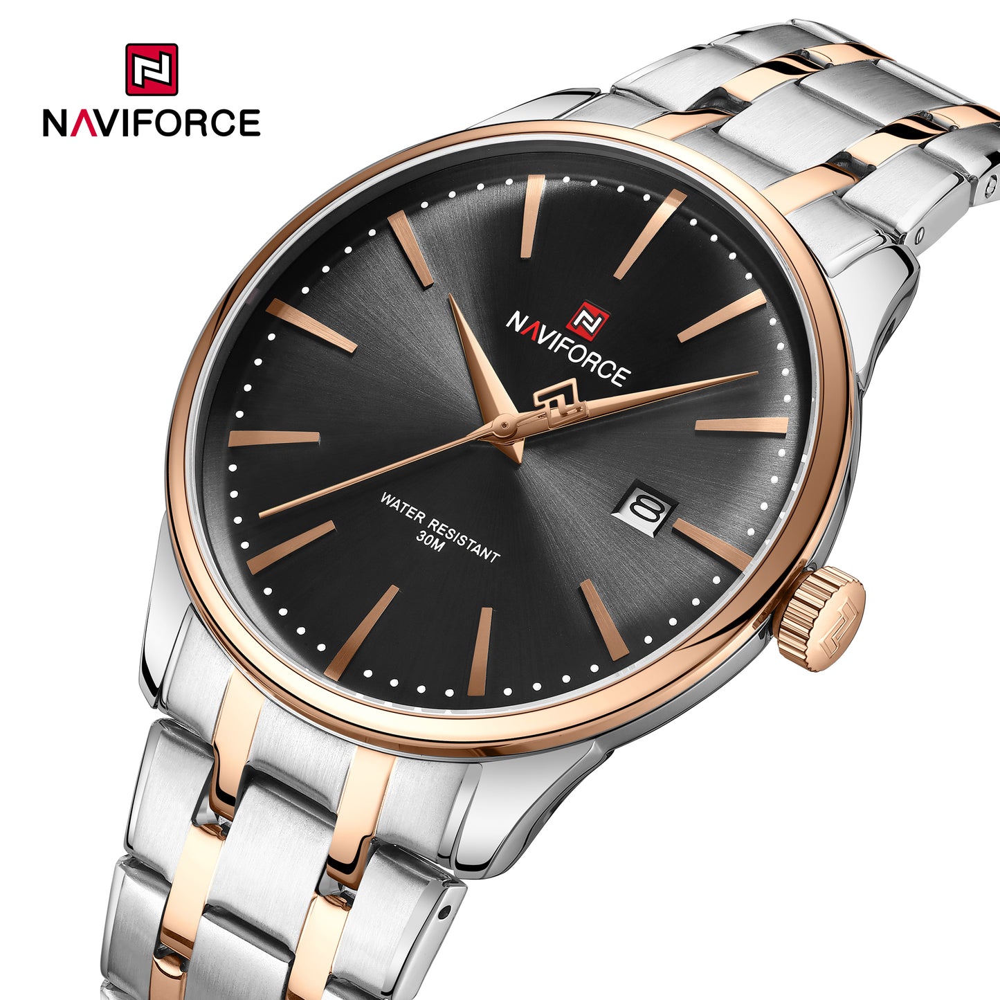 Naviforce 9230 Gamora Quartz Analog Men Watch - RoseGold Black
