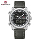 Naviforce 9261 Urban Men Leather Watch - Silver Grey