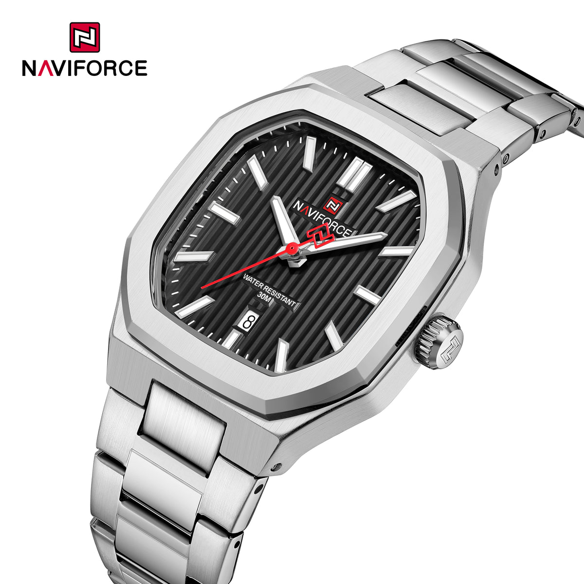 Naviforce 9271 Prestige Men Watch - Silver Black