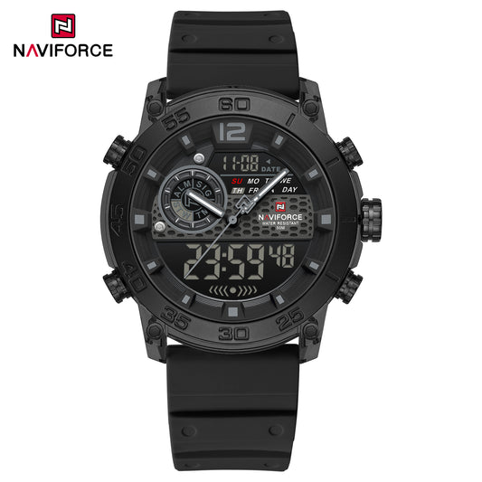 Naviforce 6104 Unisex Silicone Watch - Black