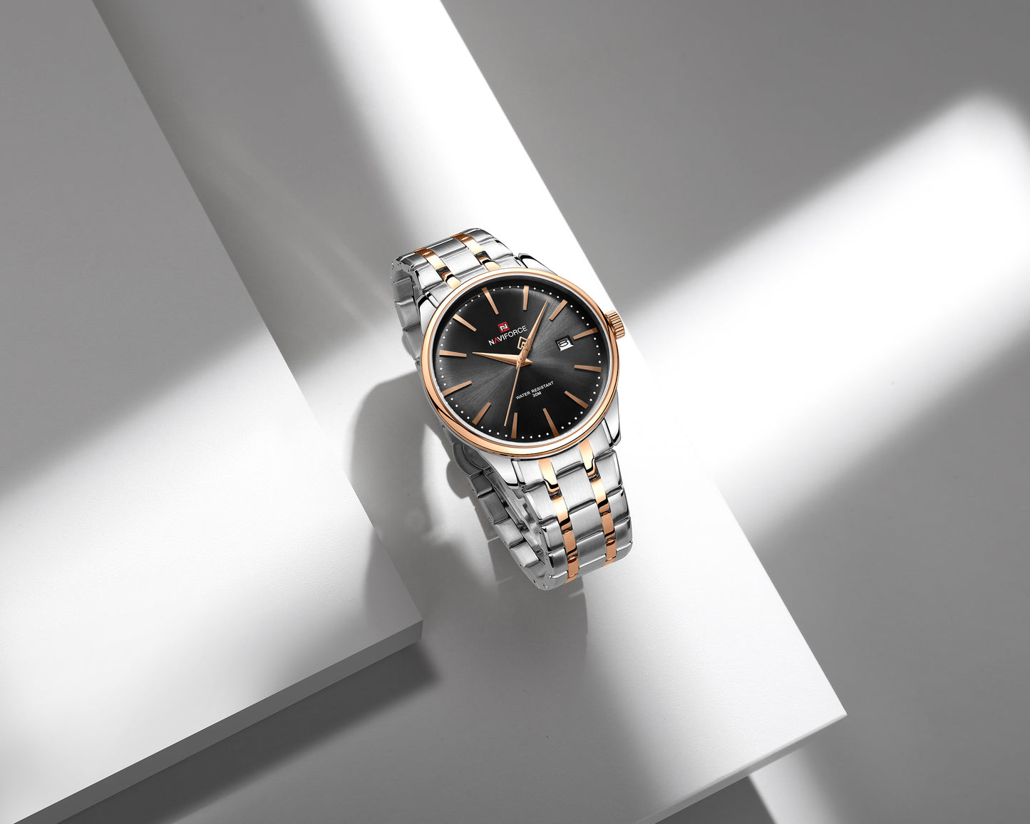 Naviforce 9230 Gamora Quartz Analog Men Watch - RoseGold Black