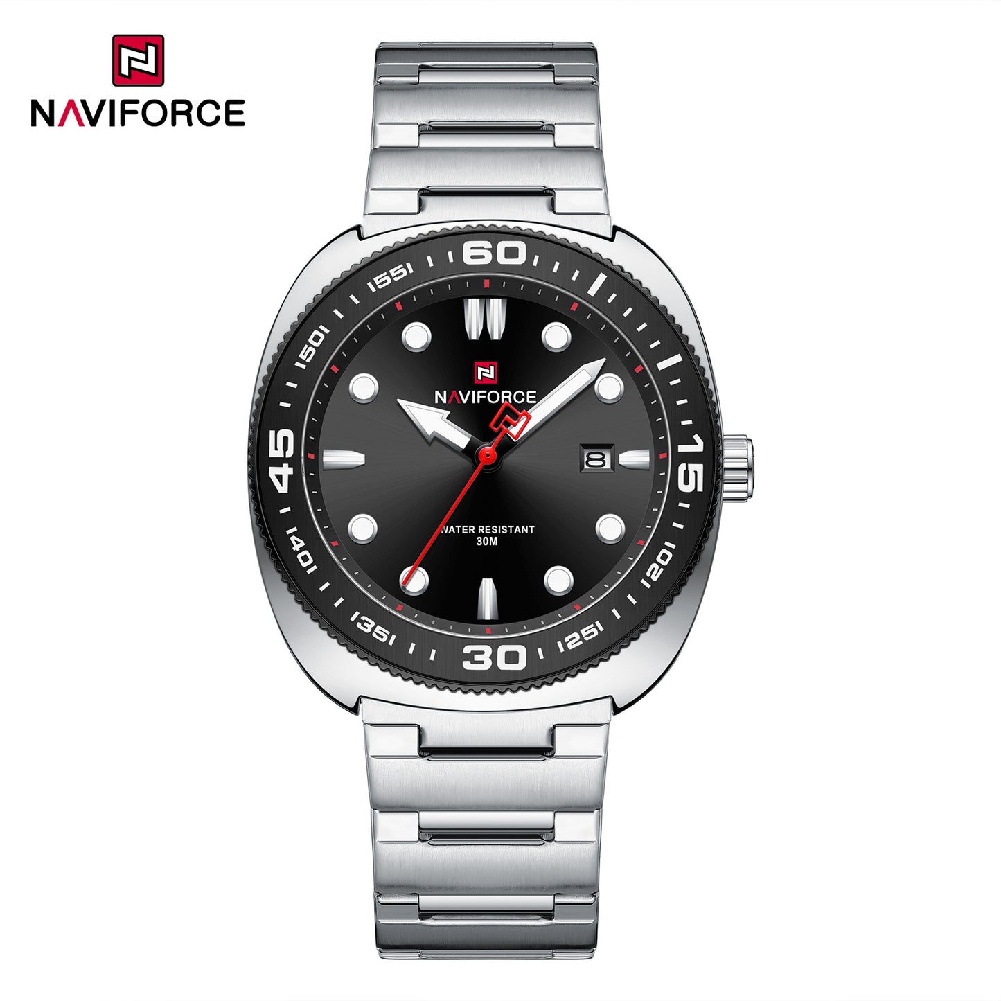 Naviforce 9250 Zala Men Watch - Silver Black