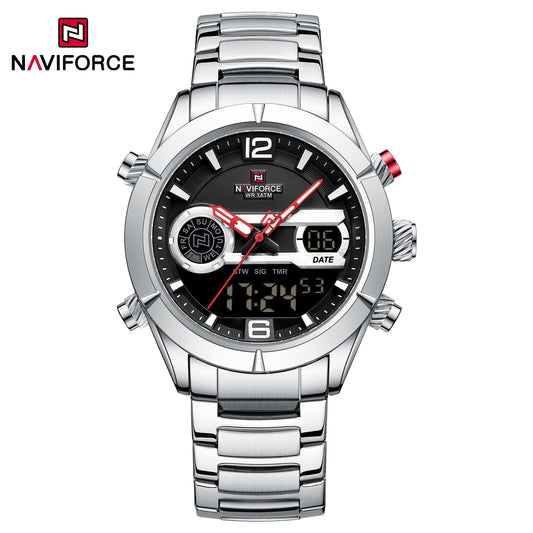 Naviforce 9232 The Men Business Watch - Silver Black