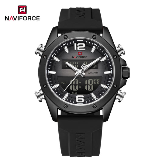 Naviforce 9264 Sentinel Men Silicone Watch - Black