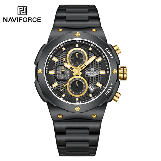 Naviforce NF8072 Chromium Men Watch - Black