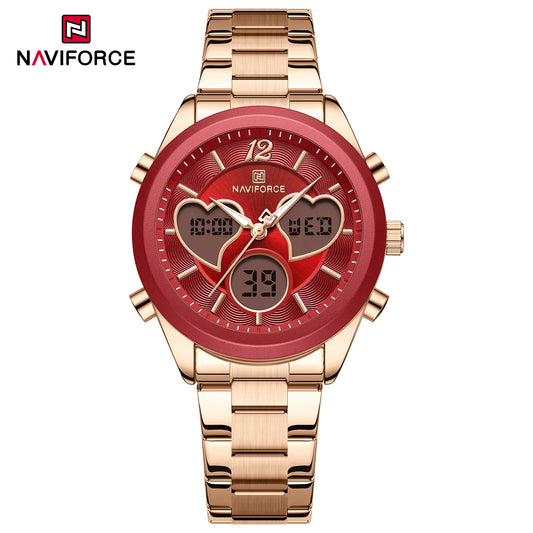 Naviforce 5045 Lovie Women Watch - Rosegold Red