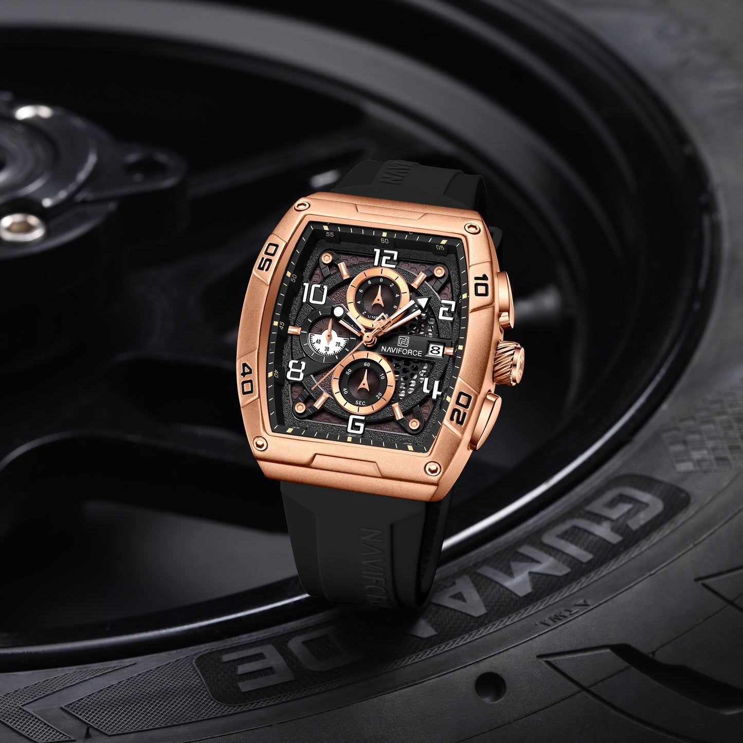 Naviforce 8052 Fantasy Men Watch - RoseGold
