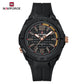 Naviforce 7126 Haute Silicone Men Watch - Black RoseGold