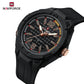 Naviforce 7126 Haute Silicone Men Watch - Black RoseGold