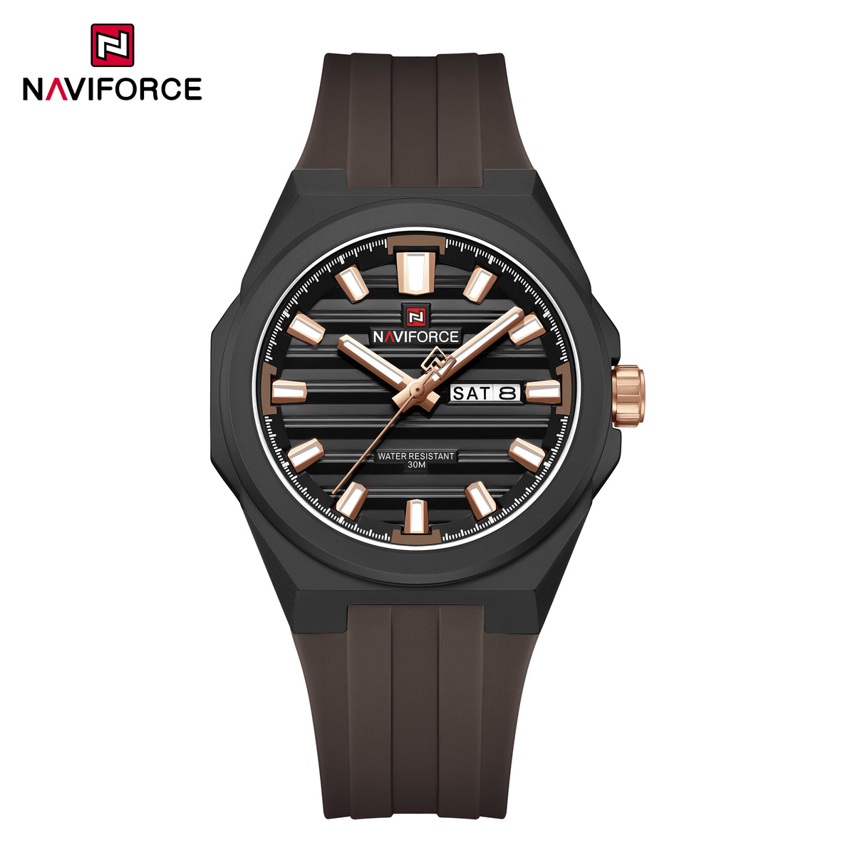 Naviforce 9279 Expenditure Men Watch - Coffee-Brown