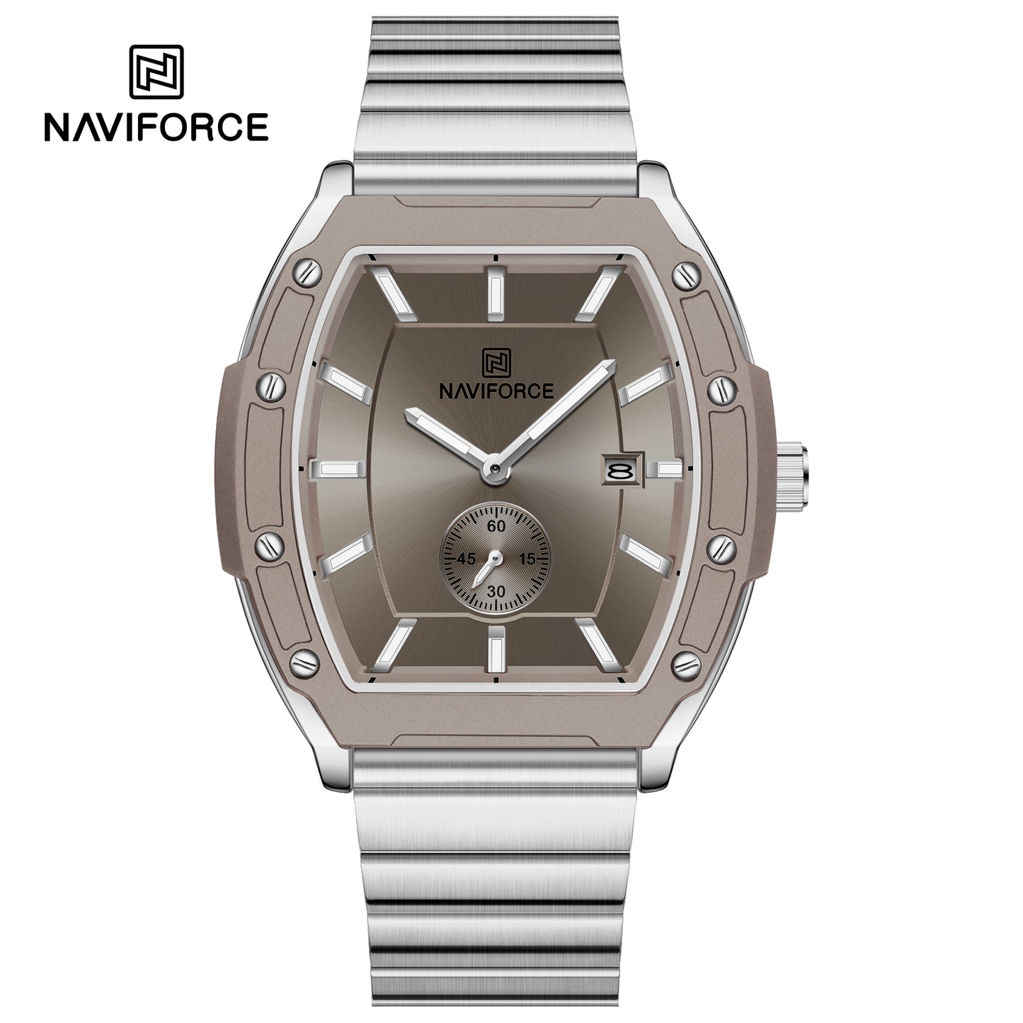 Naviforce NF8068 Paris Couple Watch - Silver Grey