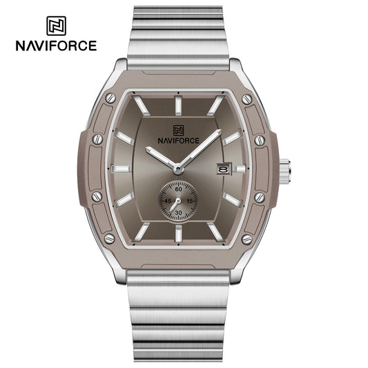 Naviforce NF8068 Paris Couple Watch - Silver Grey