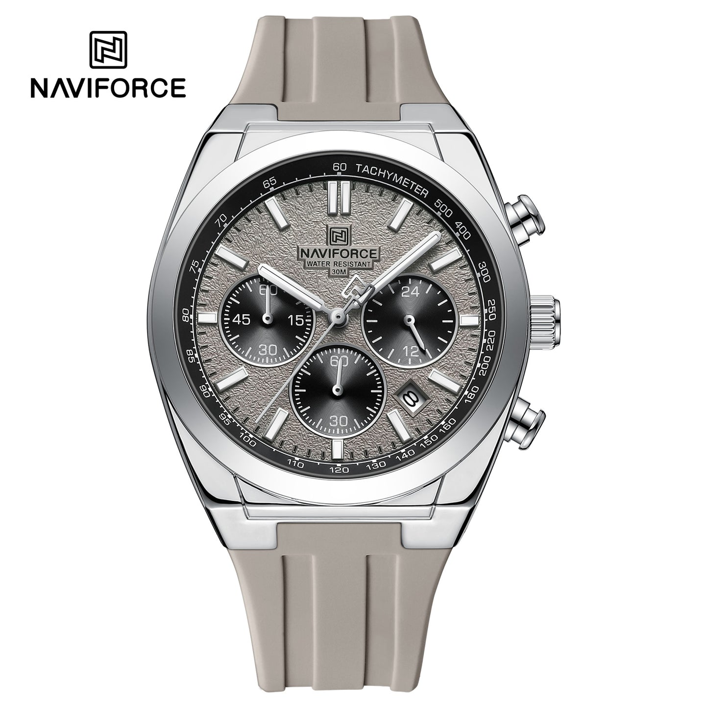 Naviforce 8080 Elite Men Watch - Silver Grey