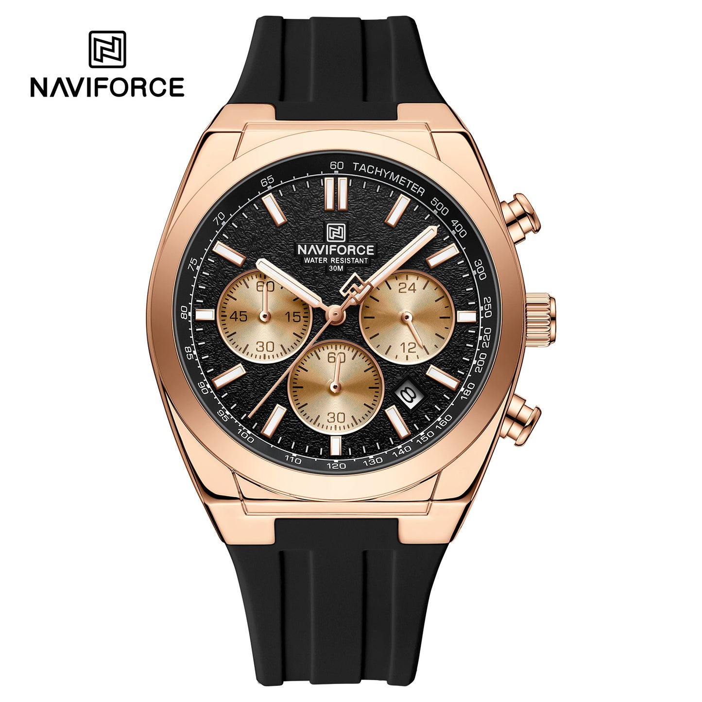 Naviforce 8080 Elite Men Watch - RoseGold Black