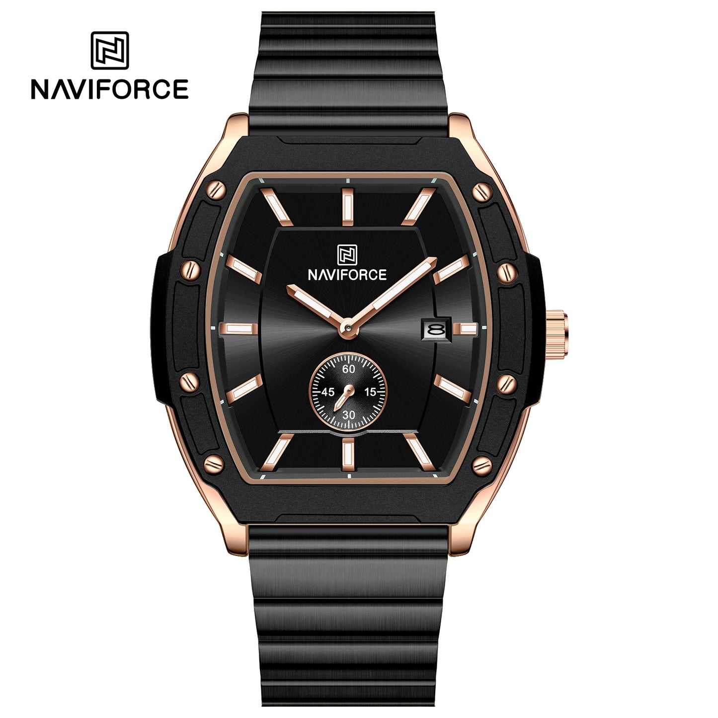 Naviforce NF8068 Paris Couple Watch - Black
