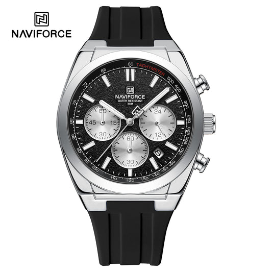 Naviforce 8080 Elite Men Watch - Black Silver