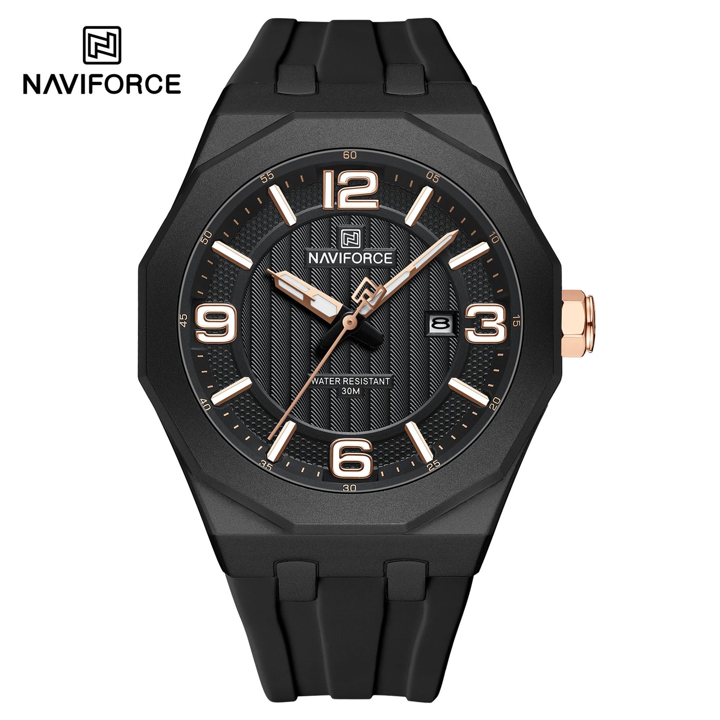 Naviforce 8079 Retro Style Men Watch - Black