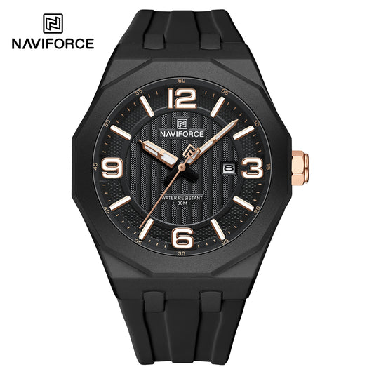 Naviforce 8079 Retro Style Men Watch - Black