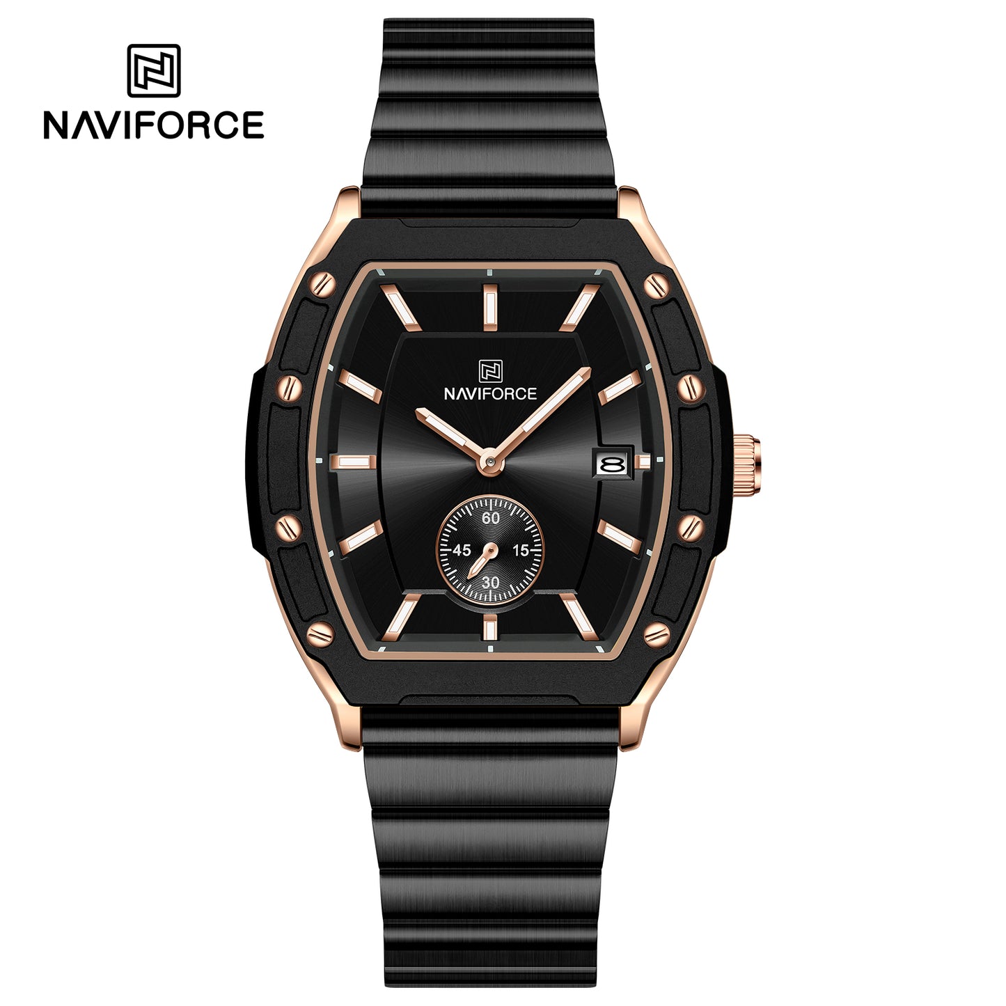 Naviforce NF8068 Paris Couple Watch - Black