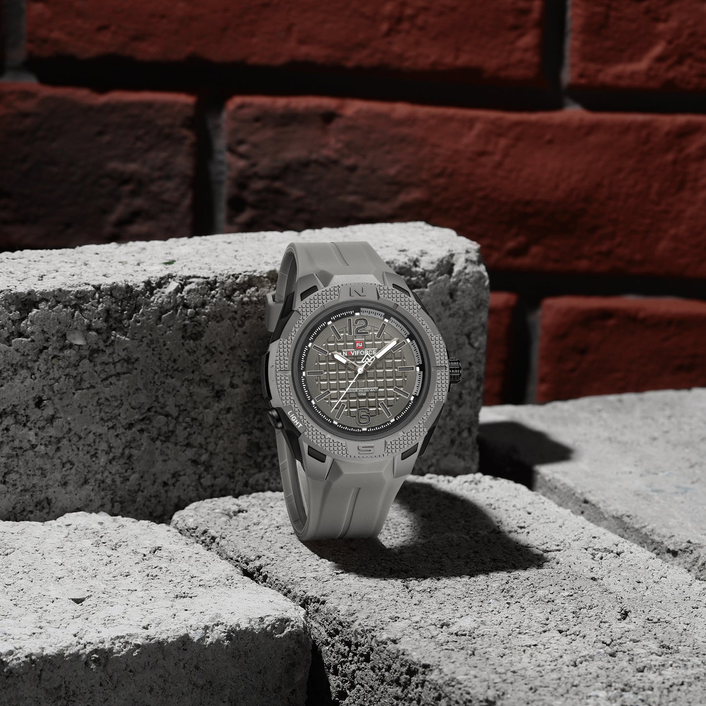 Naviforce 7126 Haute Silicone Men Watch - Grey