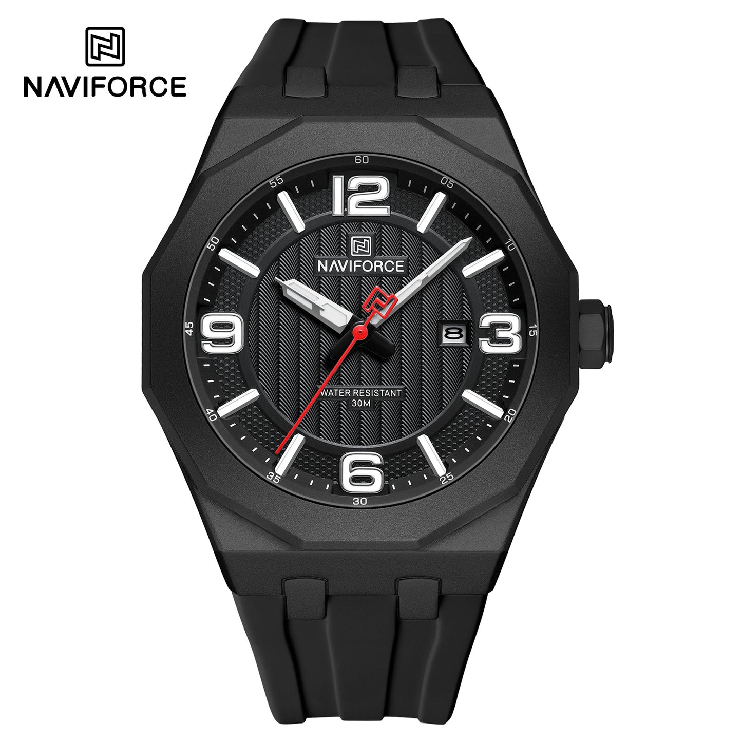 Naviforce 8079 Retro Style Men Watch - Black