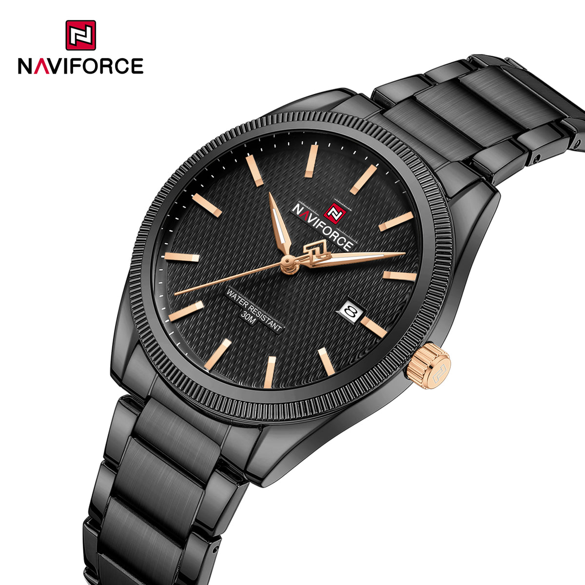 Naviforce 9276S Maison Classic Men Watch - Black RoseGold