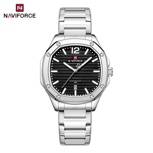 Naviforce 9243S Pantom Men Watch - Silver Black