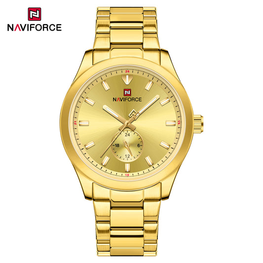 Naviforce 9231 TerraTime Men Watch - Gold
