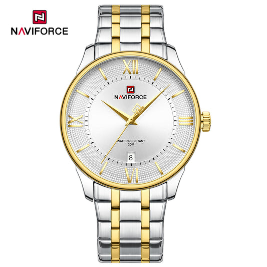 Naviforce 9272S Spectra Men Watch - Silver-Gold