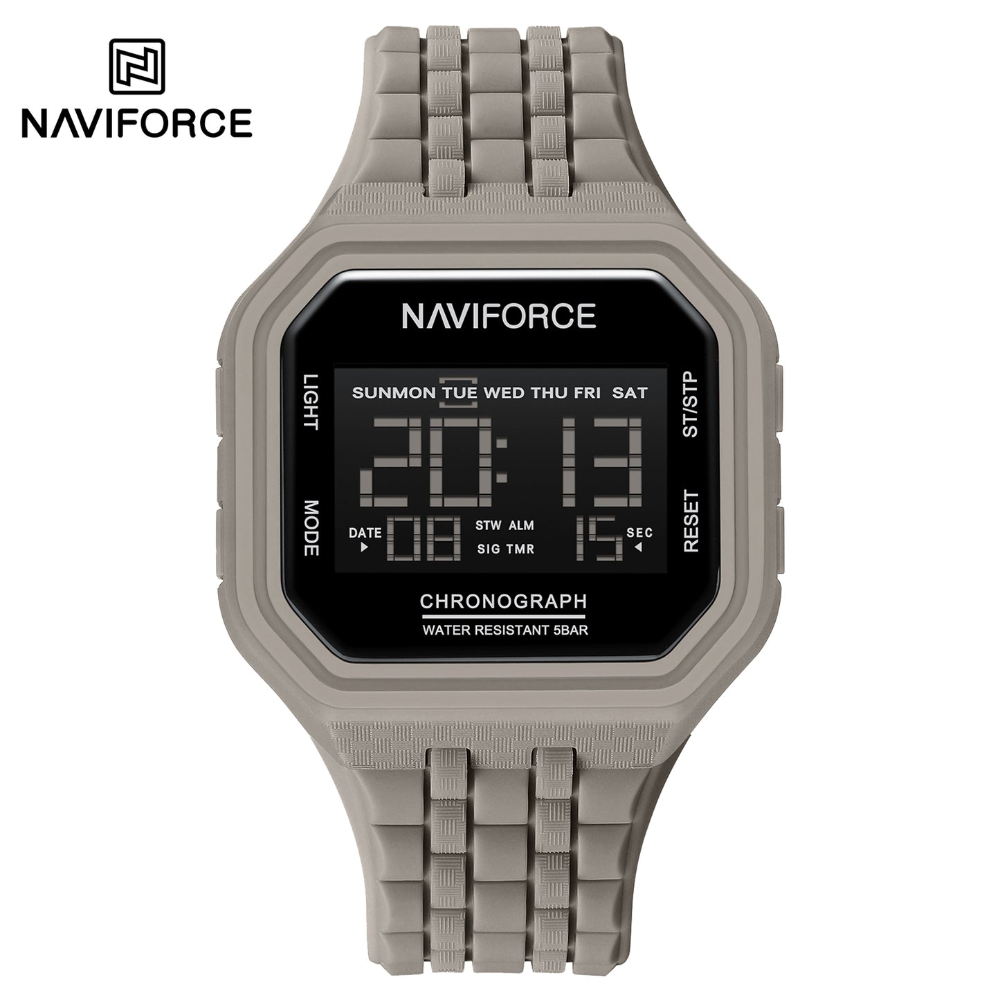 Naviforce 7116 Volda Men Digital Watch - Light Grey