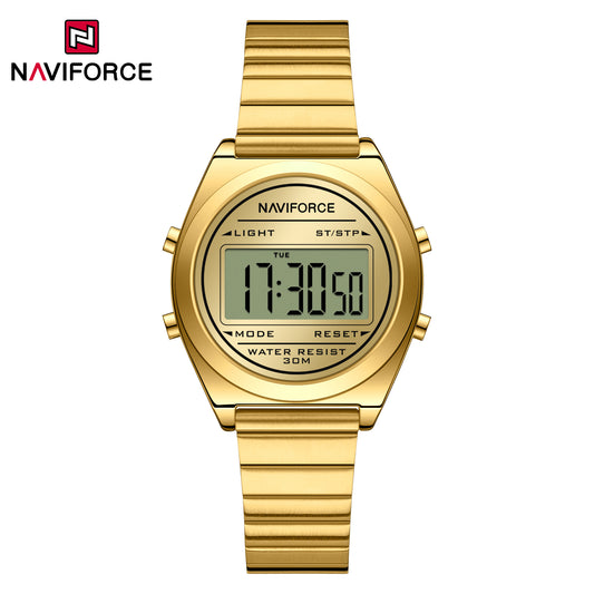 Naviforce 5066 Haute Digital Women Watch - Gold