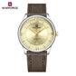 Naviforce 9272L Spectra Men Leather Watch - Darkbrown-Gold