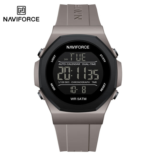 Naviforce NF7117 Volda Digital Men Watch - Light Grey