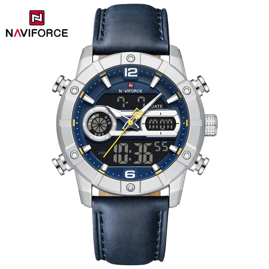 Naviforce 9263 CrossTime Edition Men Leather Watch - Blue