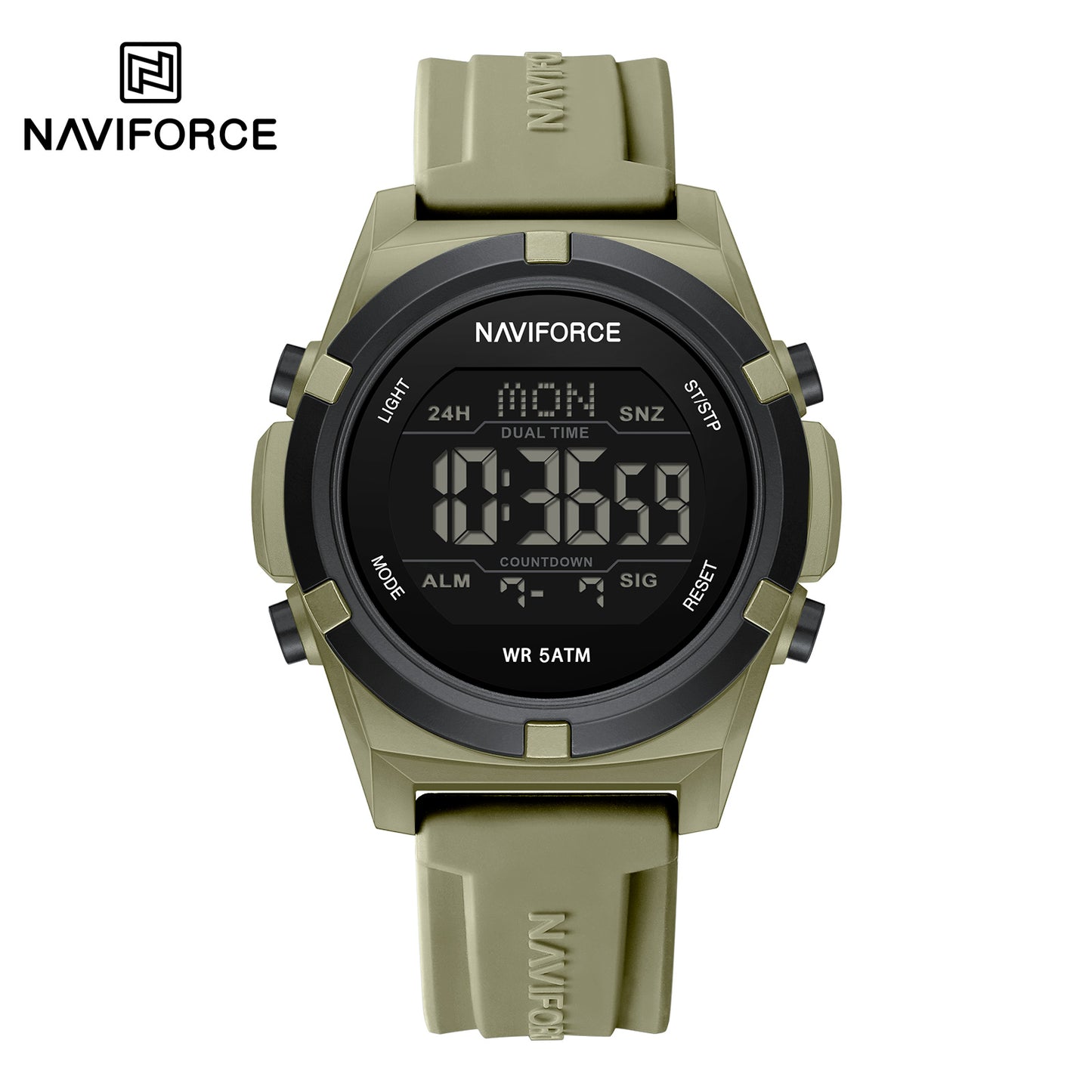 Naviforce 7127 Matrix Digital Watch - Light Green