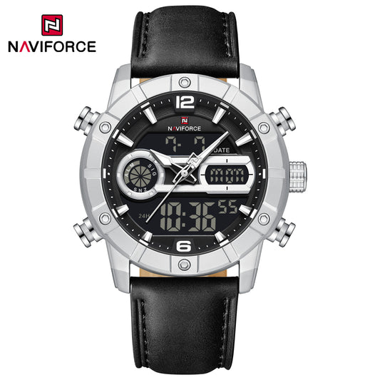 Naviforce 9263 CrossTime Edition Men Leather Watch - Black