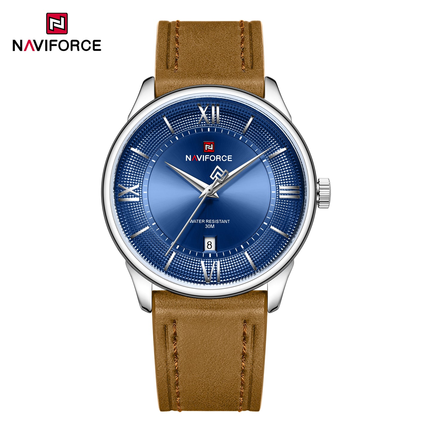 Naviforce 9272L Spectra Men Leather Watch - Blue Brown
