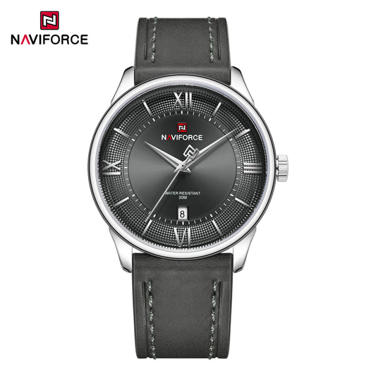 Naviforce 9272L Spectra Men Leather Watch - Grey