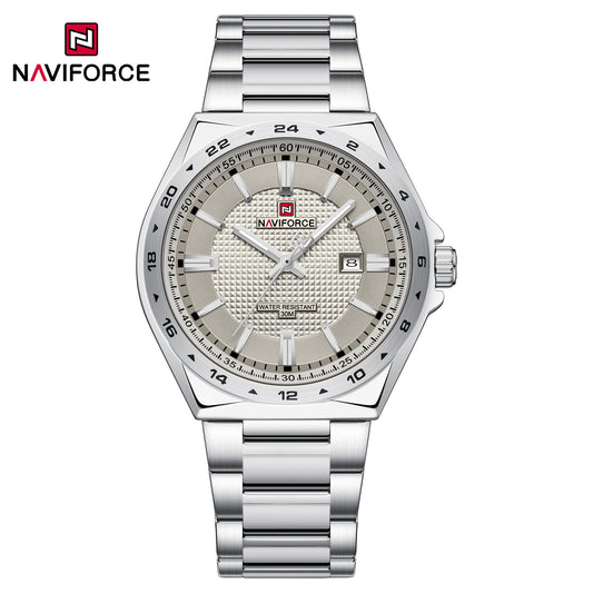 Naviforce 9266 Brandon Men Watch - Silver Grey