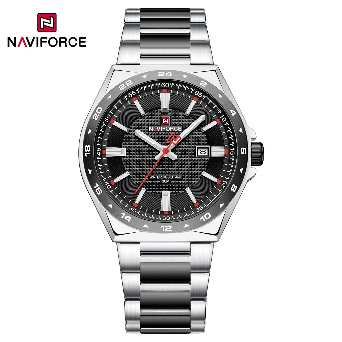 Naviforce 9266 Brandon Men Watch - Silver Black