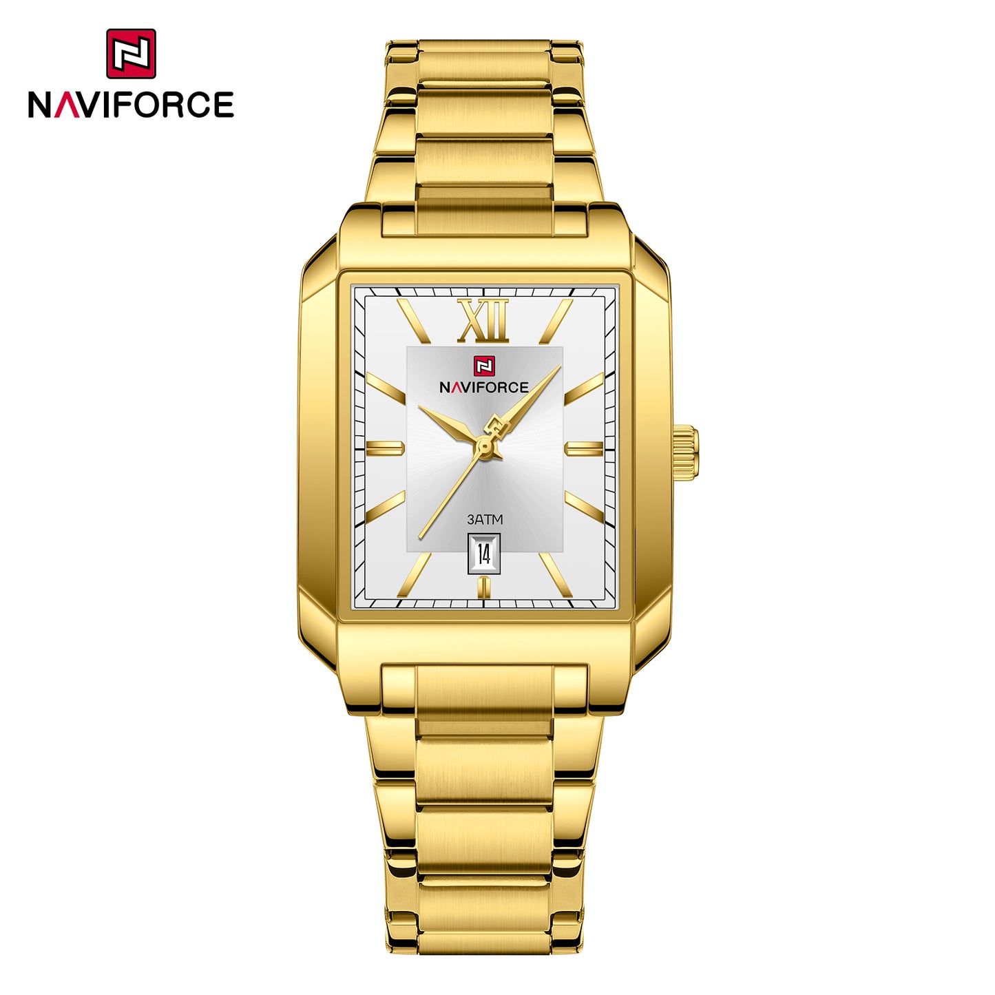 Naviforce 9251 Treasure Couple Watch - Gold White