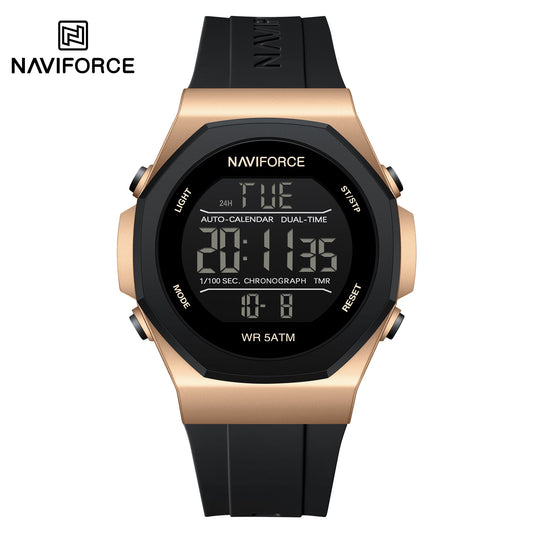Naviforce NF7117 Volda Digital Men Watch - RoseGold Black