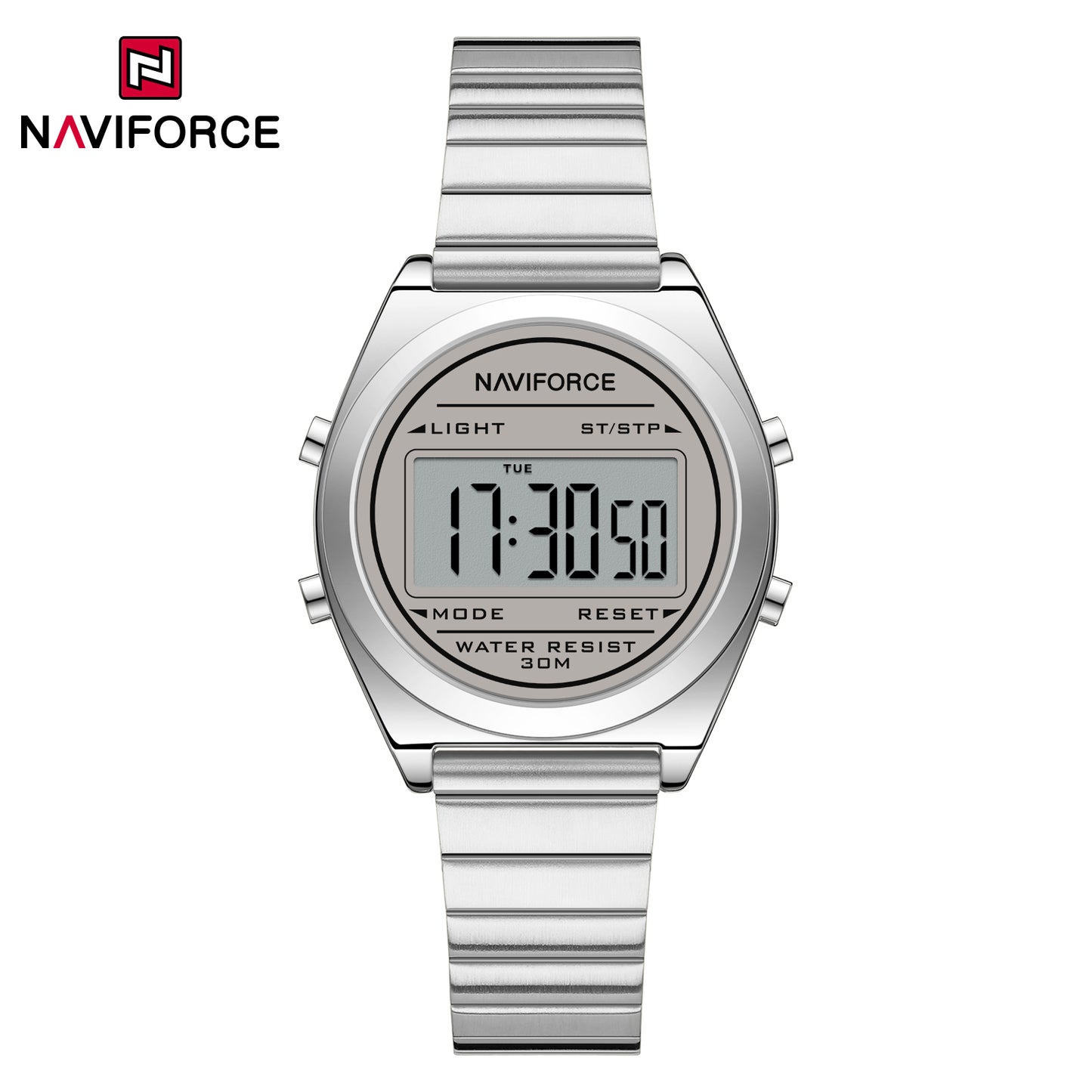 Naviforce 5066 Haute Digital Women Watch - Silver