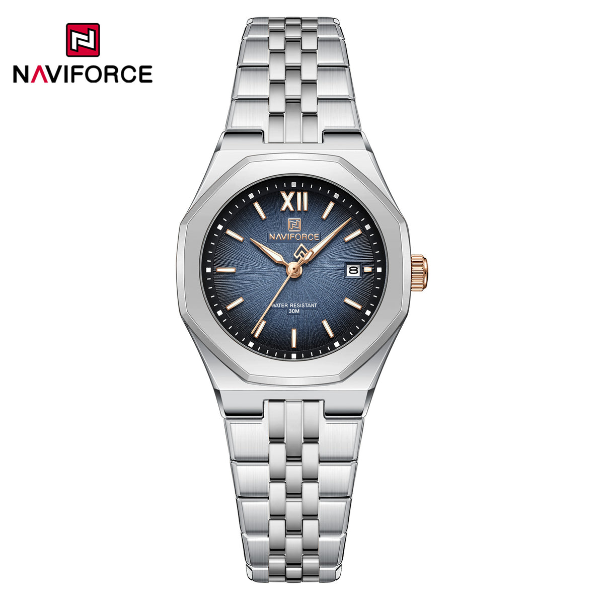 Naviforce 5078 Radiant Luxe Women Watch - Silver Blue