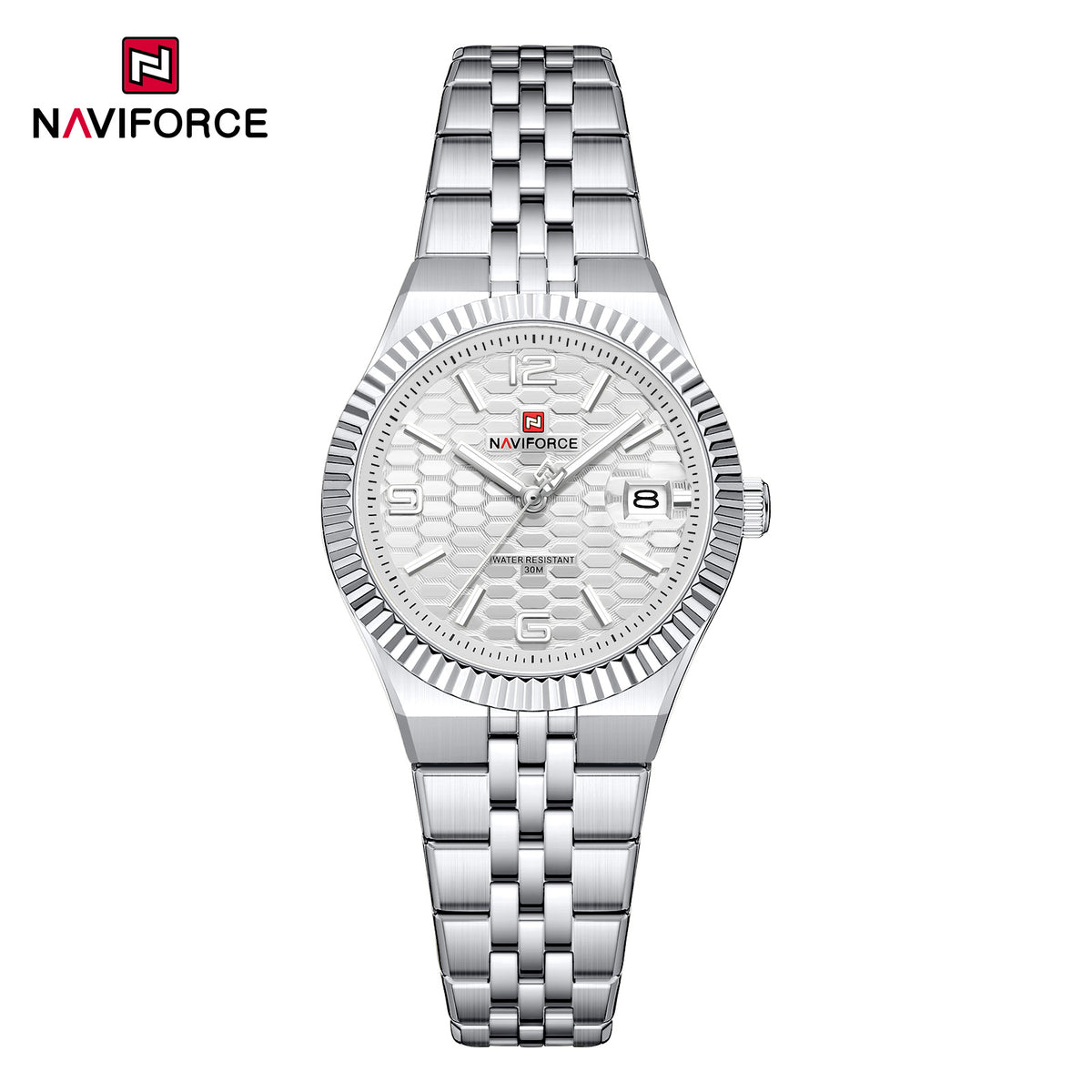 Naviforce 5079 Lotus Woman Watch - Silver