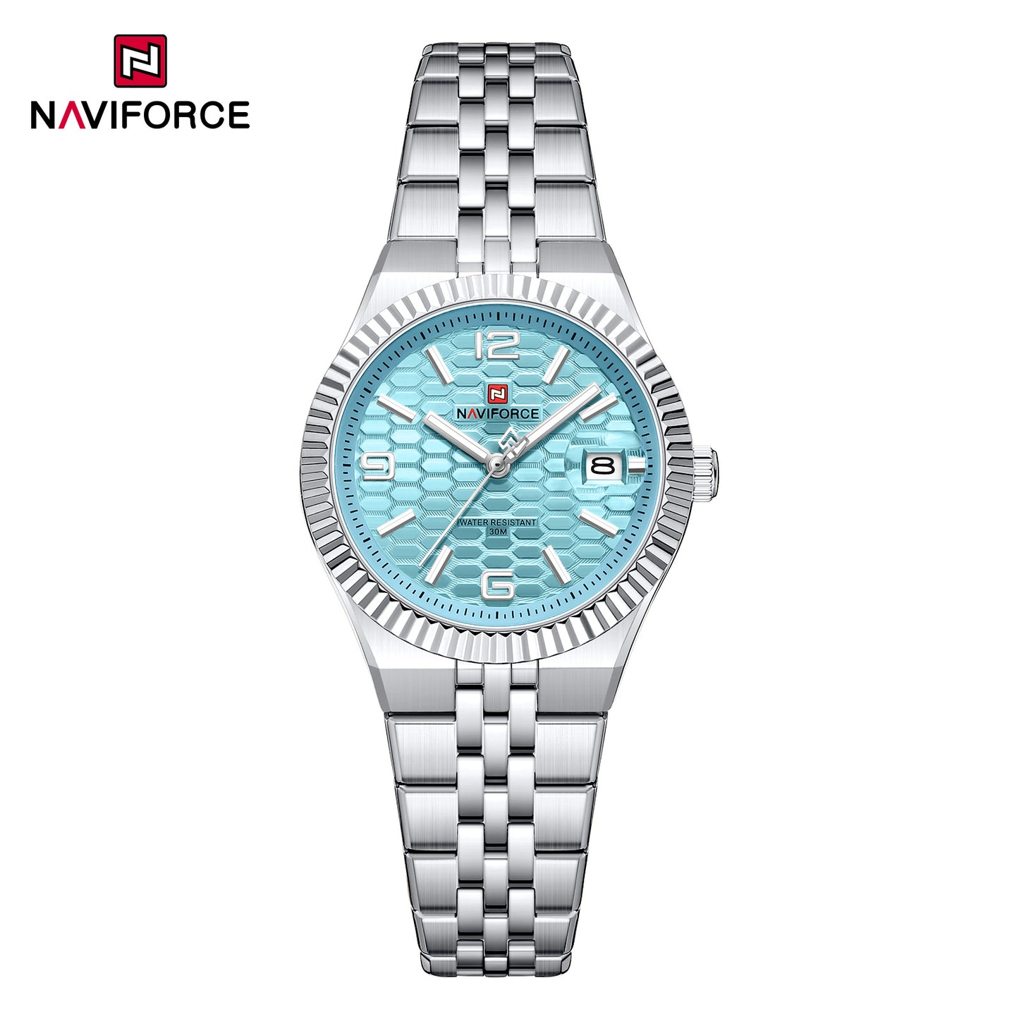 Naviforce 5079 Lotus Woman Watch - Silver-Blue