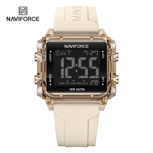 Naviforce 7101 Belladonna Silicone Women Watch - Beige RoseGold